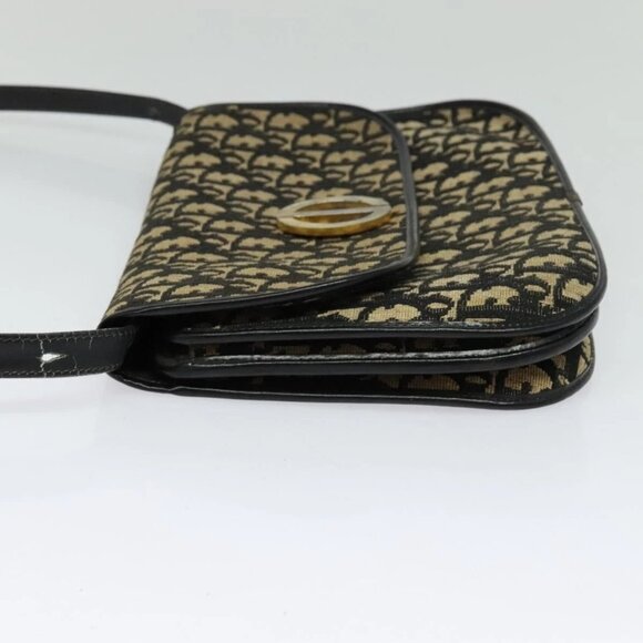 Christian Dior Trotter Canvas Shoulder Bag Navy Gold Auth BD2210 - Picture 6 of 16